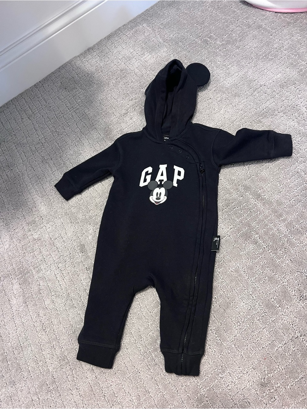 Baby Gap Black Mickey Mouse Ears Bodysuit 3-6 months